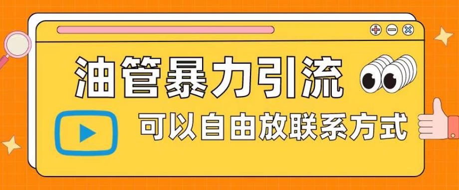 【副业项目6166期】油管暴力引流，可以自由放联系方式【揭秘】缩略图