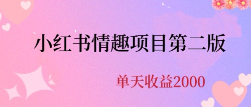 【副业项目6945期】最近爆火小红书情趣项目第二版，每天2000+缩略图