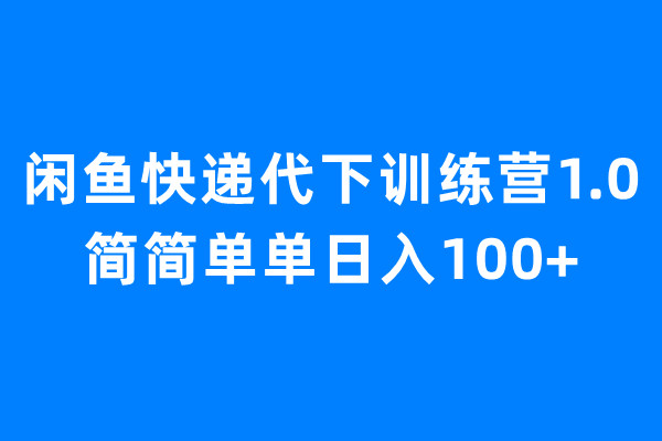 【副业项目6954期】闲鱼快递代下训练营1.0，简简单单日入100+缩略图