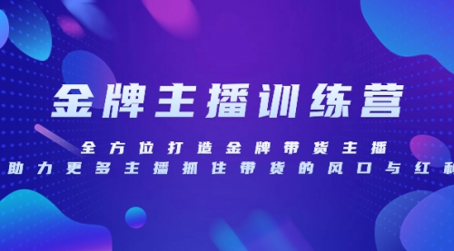 【副业项目8258期】金牌主播特训营，全方位打造金牌带货主播，助力更多主播抓住带货的风口缩略图