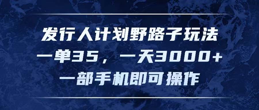 发行人计划野路子玩法，一单35，一天3000+，一部手机即可操作缩略图